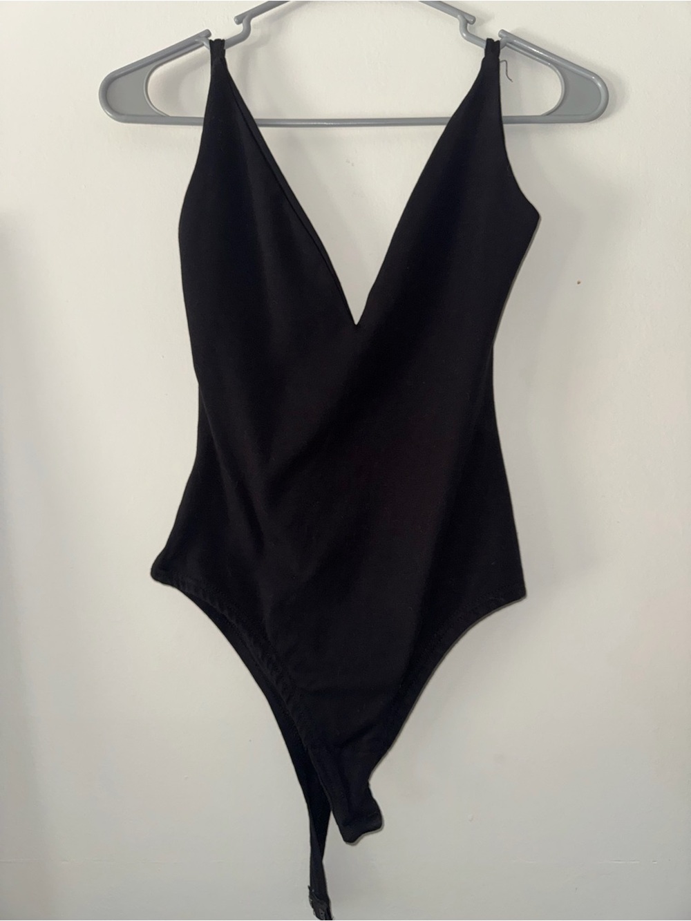 Womenβs Black V-Neck Bodysuit - Sleek Minimalist Tank